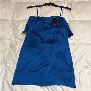 Elegant Blue Ruffle Dress